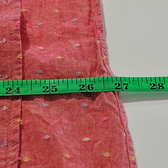 Crown & Ivey Women's Popover Shirt Size S Split Neck Short Flutter Sleeves Coral - Picture 6 of 6